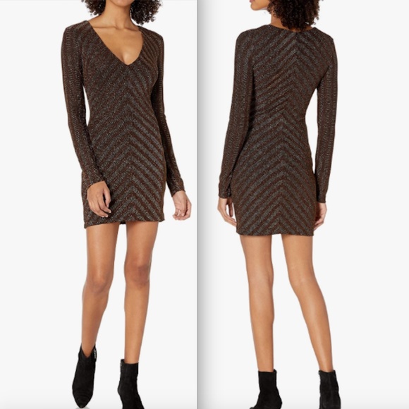 Dress the Population x Cosmopolitan Dress Size M Maya Metallic Mini Chevron - Picture 10 of 10